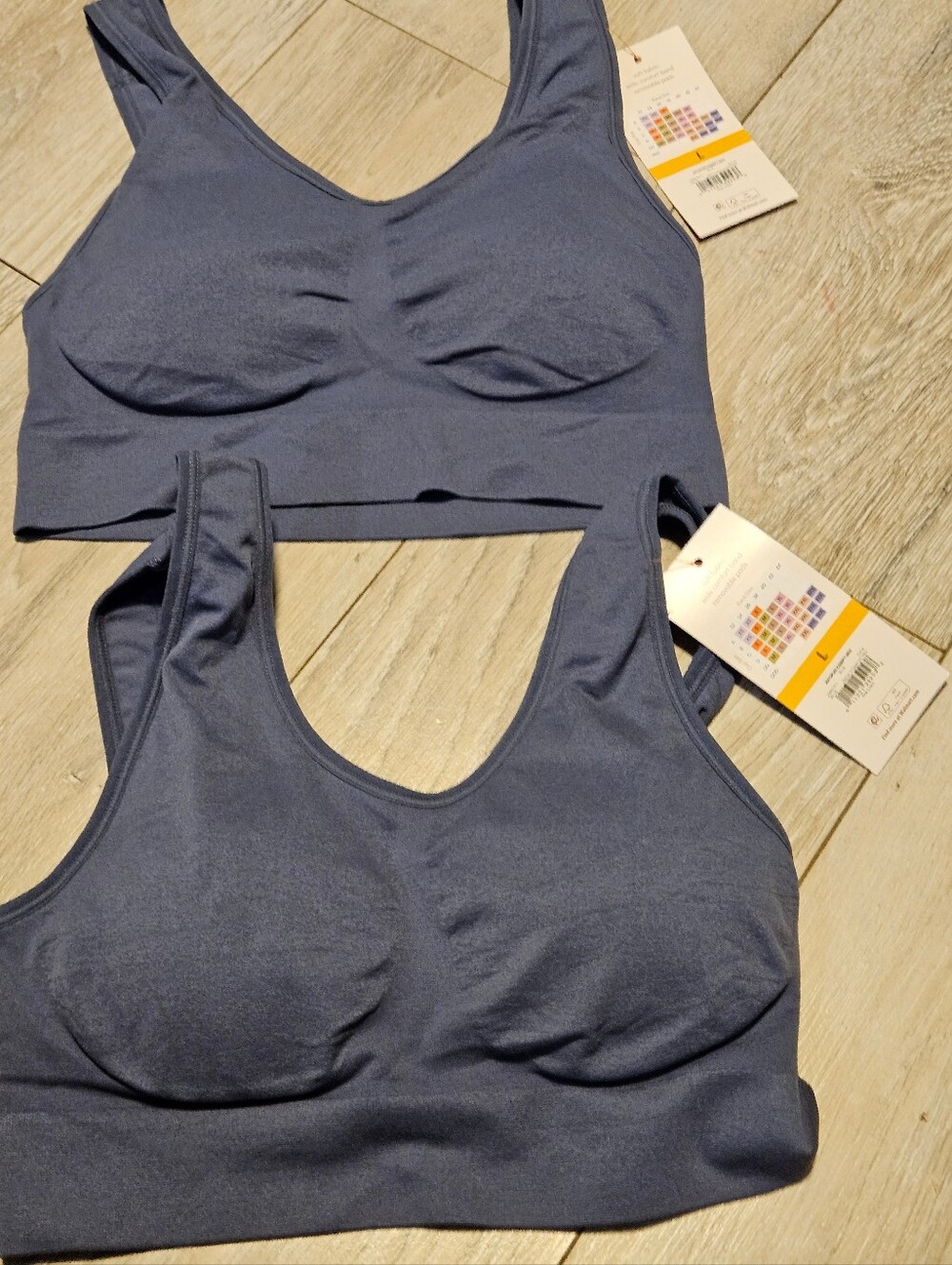 NWT Joyspun Lot of 2 Seamless Wirefree Bralettes Blue Size L Large